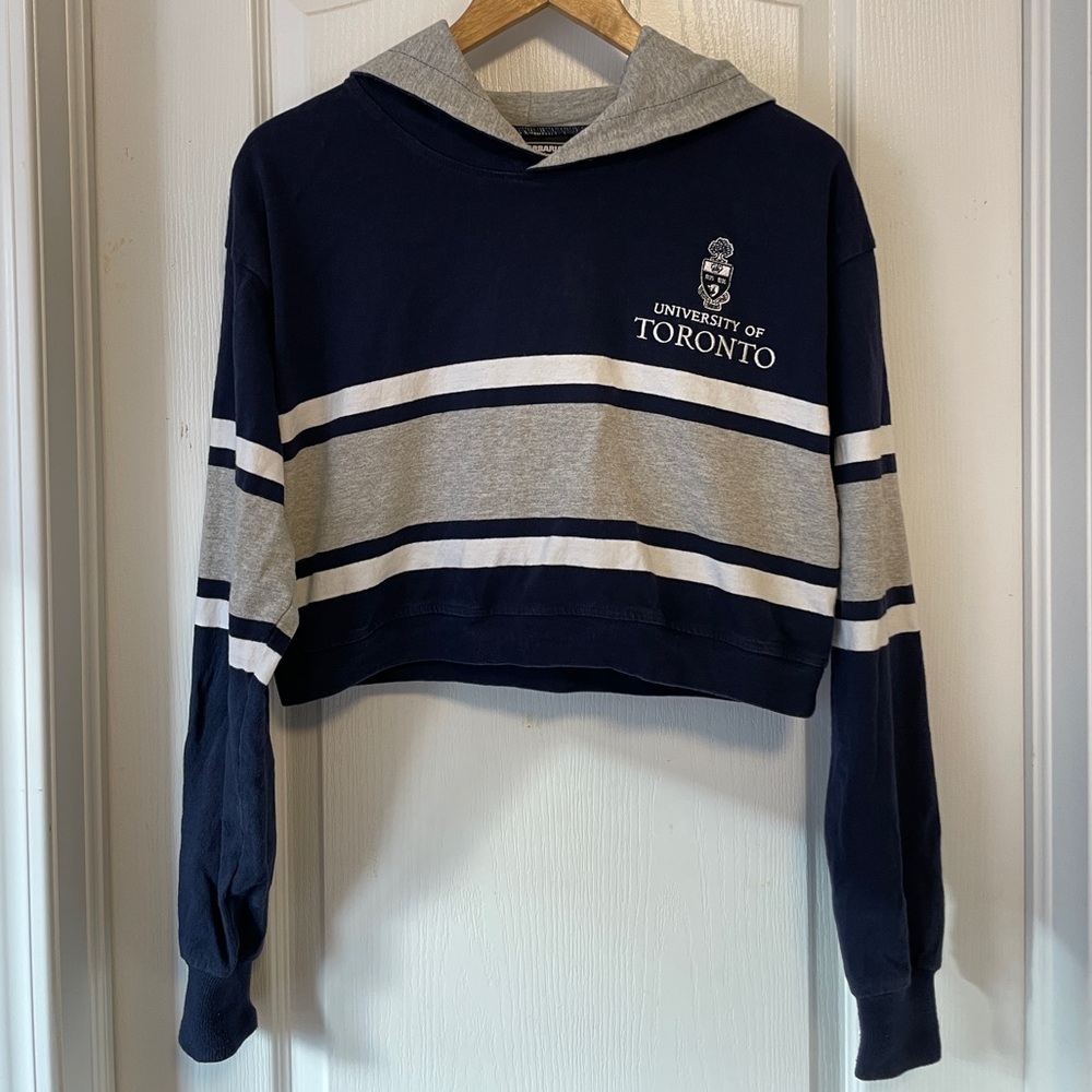 Barbarian UofT Cotton Rugby Long sleeve Cropped Hoodie